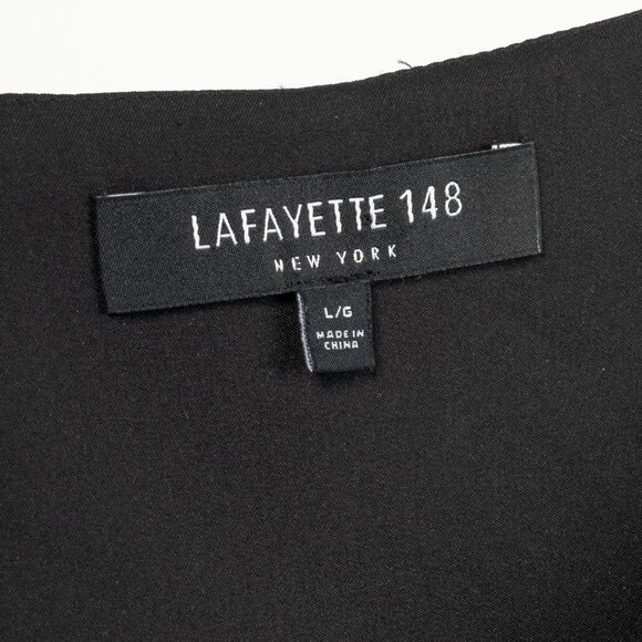 Lafayette 148 Thoren Black Silk Sprinkles-Print Shift Dress - Picture 8 of 11